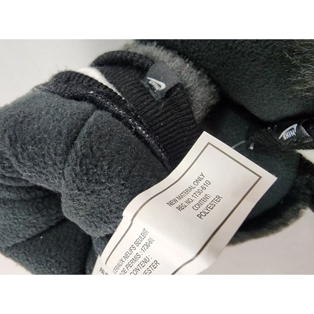 Nike Mittens Gloves Womens XS/S Faux Fur Black White 88084 N.100.2626.091.2S